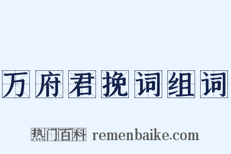 万府君挽词组词是什么意思的图片